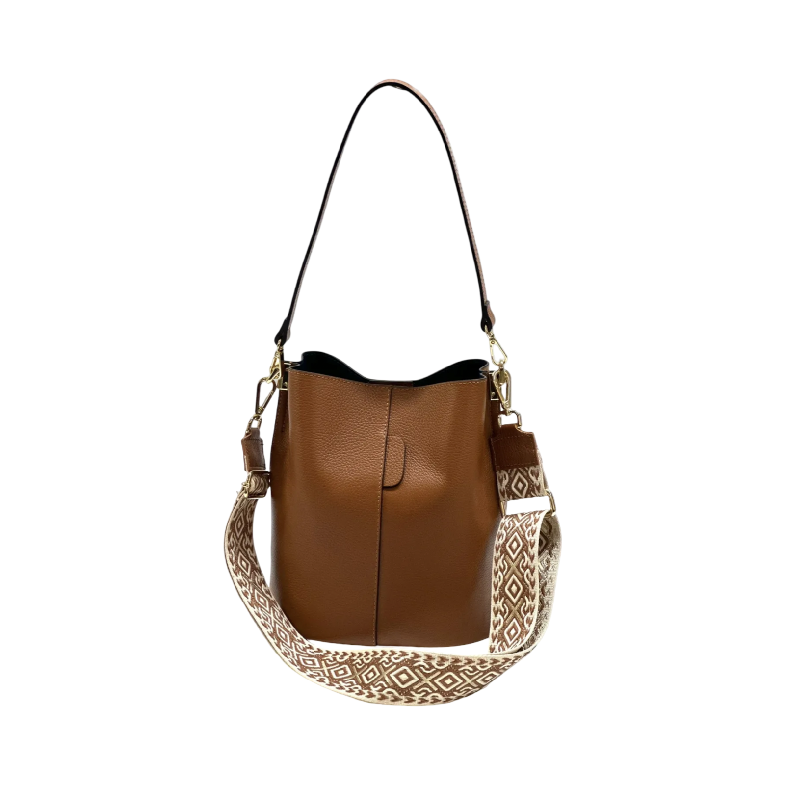 BZNA Bag Shirinia Cucio Scuro Leder Italy Damen Handtasche Schultertasche Tasche - B Z N A