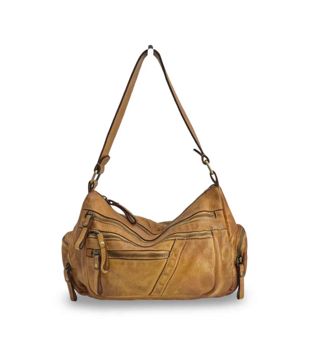 BZNA Bag Panna Senape Gelb Italy Designer Leder Schulter Ledertasche Umhängetasche