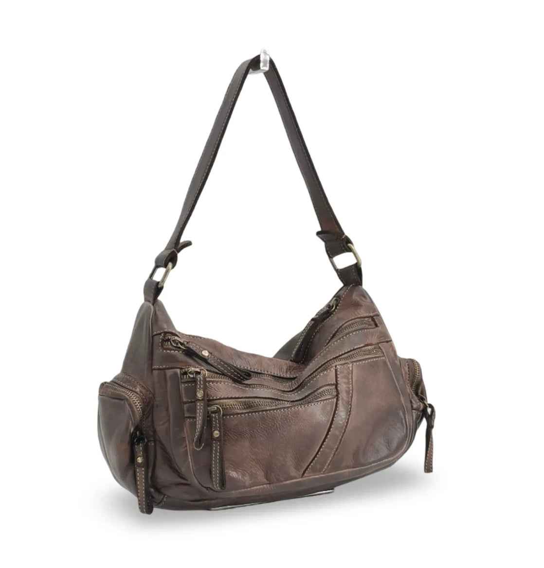 BZNA Bag Panna Braun Italy Designer Leder Schulter Ledertasche Umhängetasche