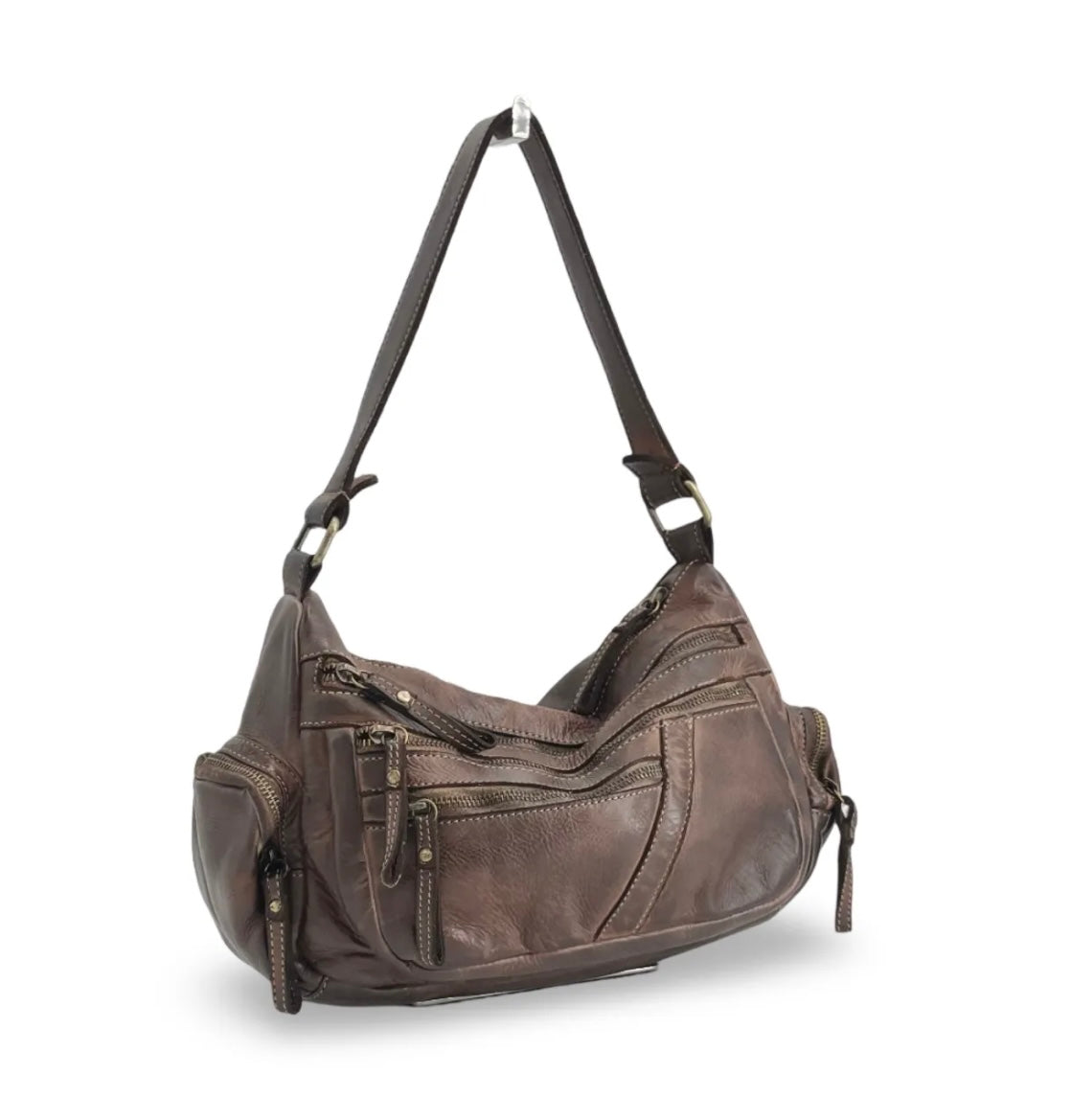 BZNA Bag Panna Braun Italy Designer Leder Schulter Ledertasche Umhängetasche
