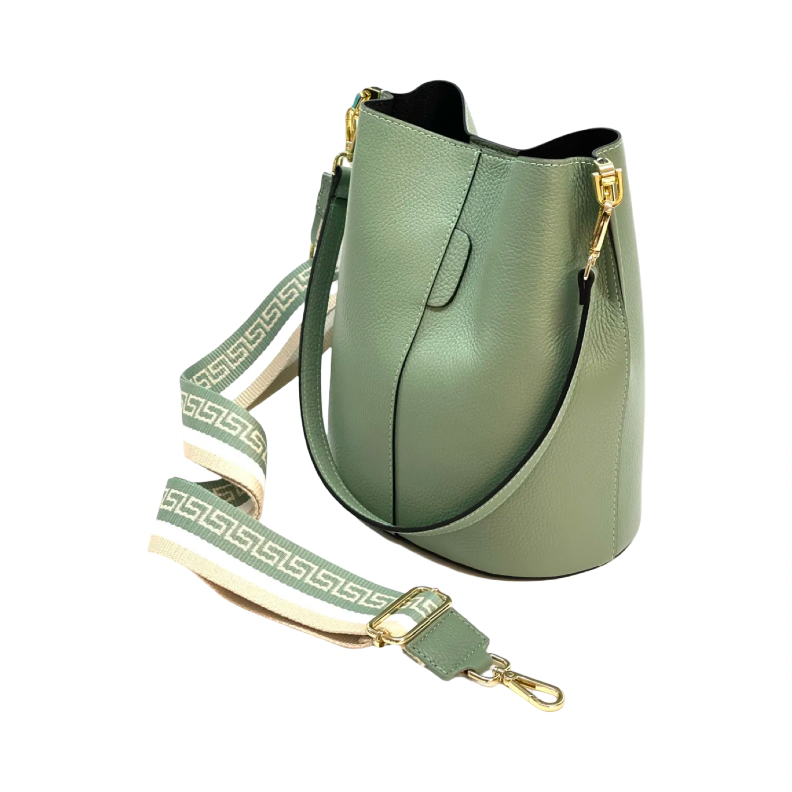 BZNA Bag Shirinia Salvia Grün Leder Italy Damen Handtasche Schultertasche Tasche - B Z N A