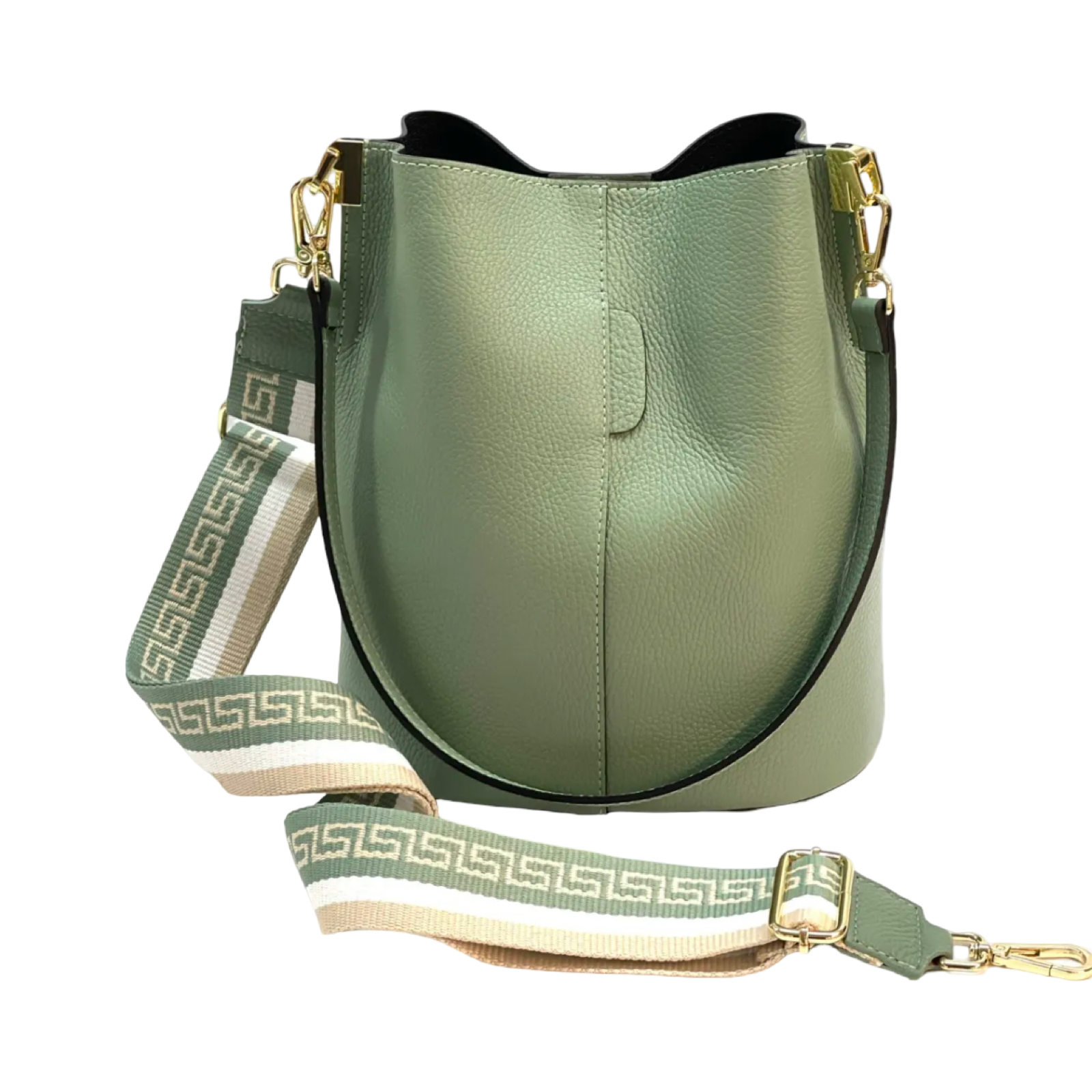 BZNA Bag Shirinia Salvia Grün Leder Italy Damen Handtasche Schultertasche Tasche - B Z N A