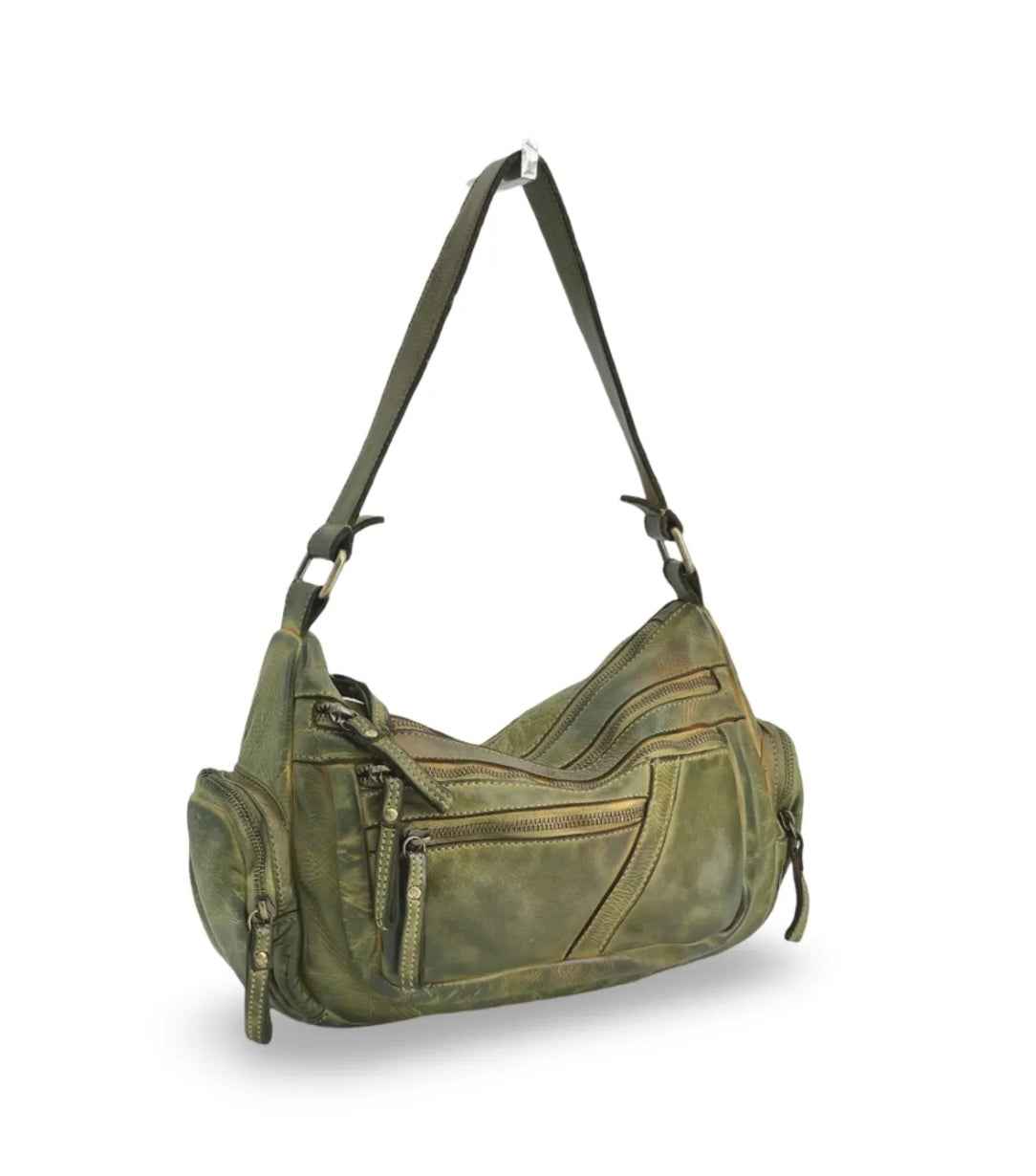 BZNA Bag Panna Grün Italy Designer Leder Schulter Ledertasche Umhängetasche