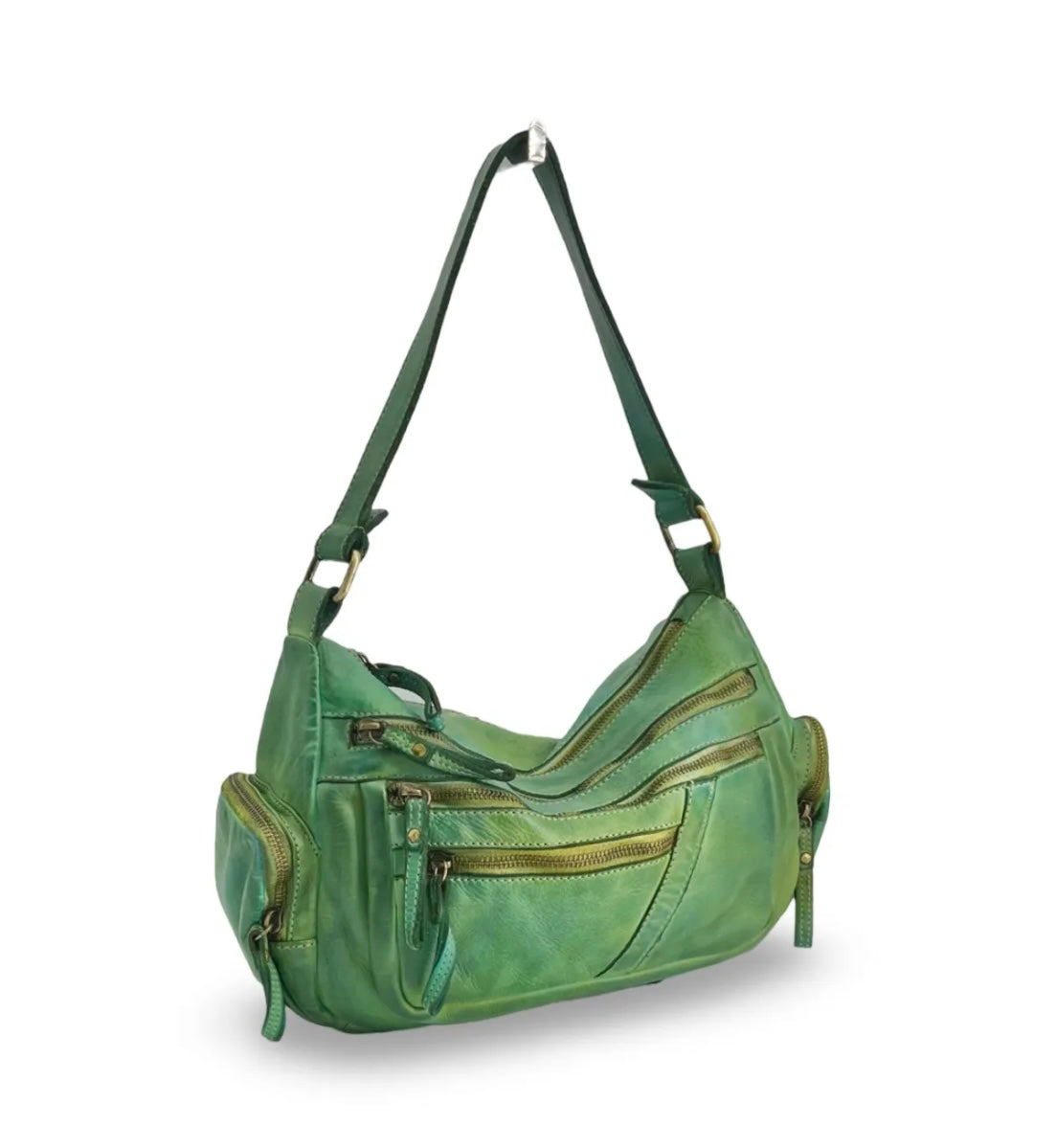 BZNA Bag Panna Grün Briliant Italy Designer Leder Schulter Ledertasche Umhängetasche