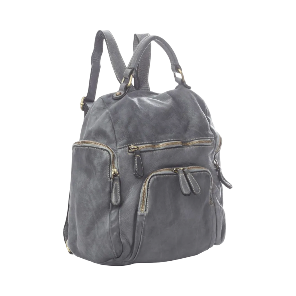 BZNA Bag Stella Grau Backpacker Designer Rucksack Damenhandtasche Schultertasche Leder Nappa