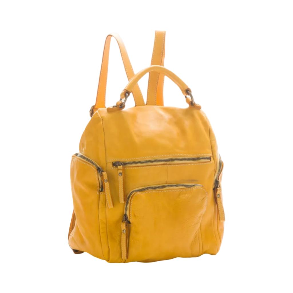 BZNA Bag Stella Gelb Backpacker Designer Rucksack Damenhandtasche Schultertasche Leder Nappa sheep ItalyNeu