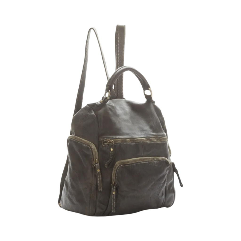 BZNA Bag Stella Grün Backpacker Designer Rucksack Damenhandtasche Schultertasche Leder Nappa sheep ItalyNeu