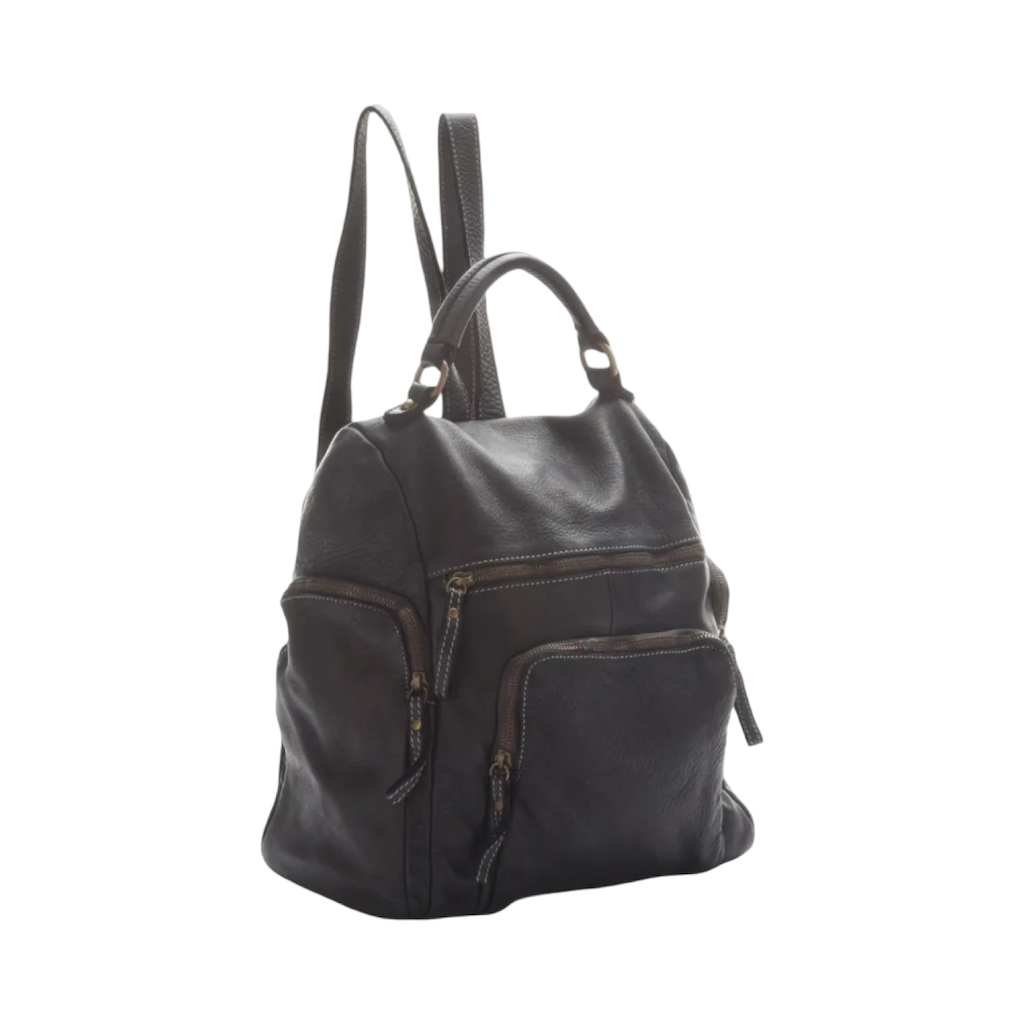 BZNA Bag Stella Schwarz Backpacker Designer Rucksack Damenhandtasche Schultertasche Leder Nappa