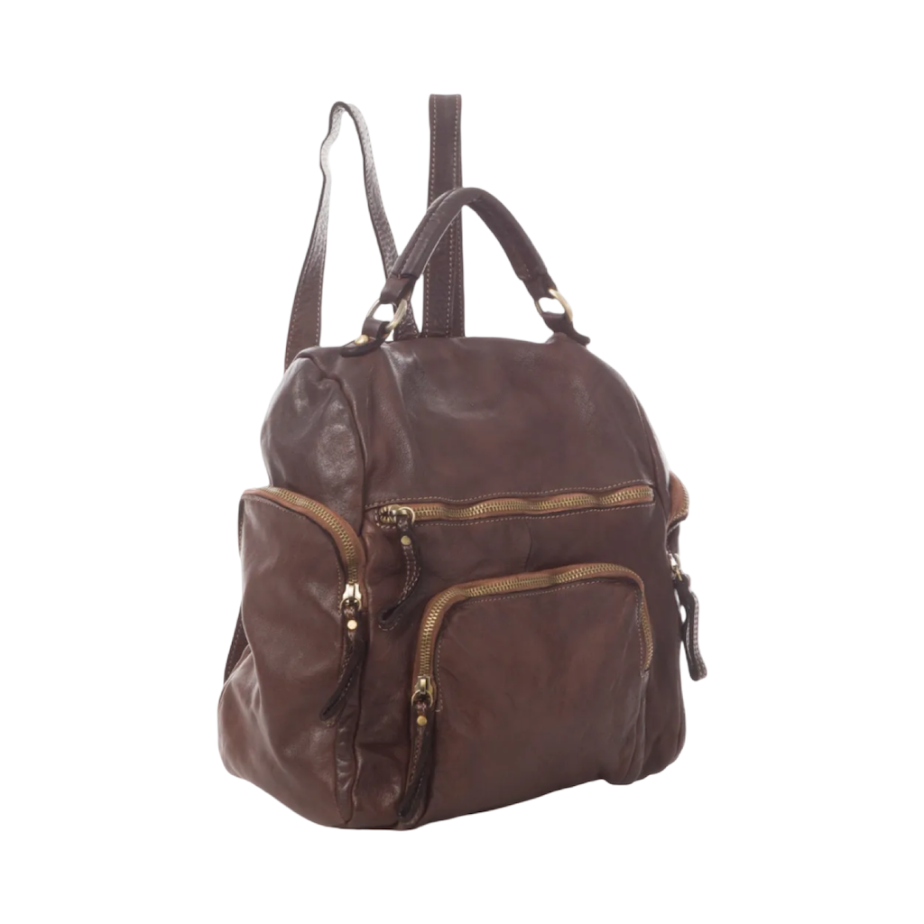 BZNA Bag Stella Braun Backpacker Designer Rucksack Damenhandtasche Schultertasche Leder Nappa sheep ItalyNeu - B Z N A
