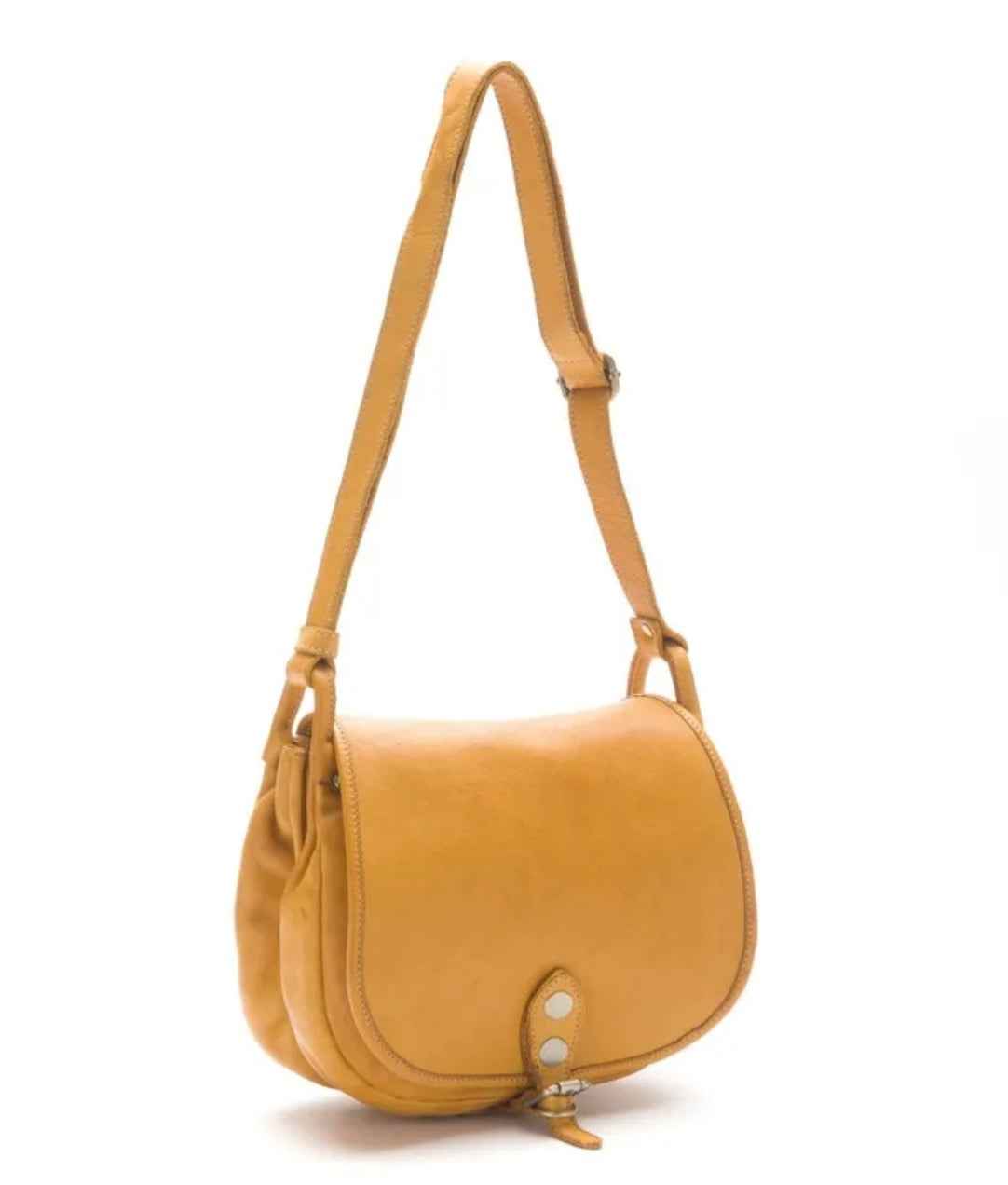 BZNA Schultertasche Taina Gelb Italy Designer Handtasche Ledertasche Umhängetasche
