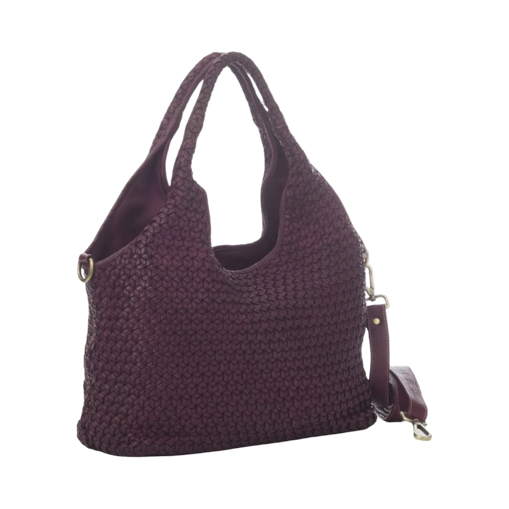 BZNA Bag Emilia Bordeaux Italy Designer Damen Handtasche Schultertasche Tasche Leder Shopper Neu - B Z N A