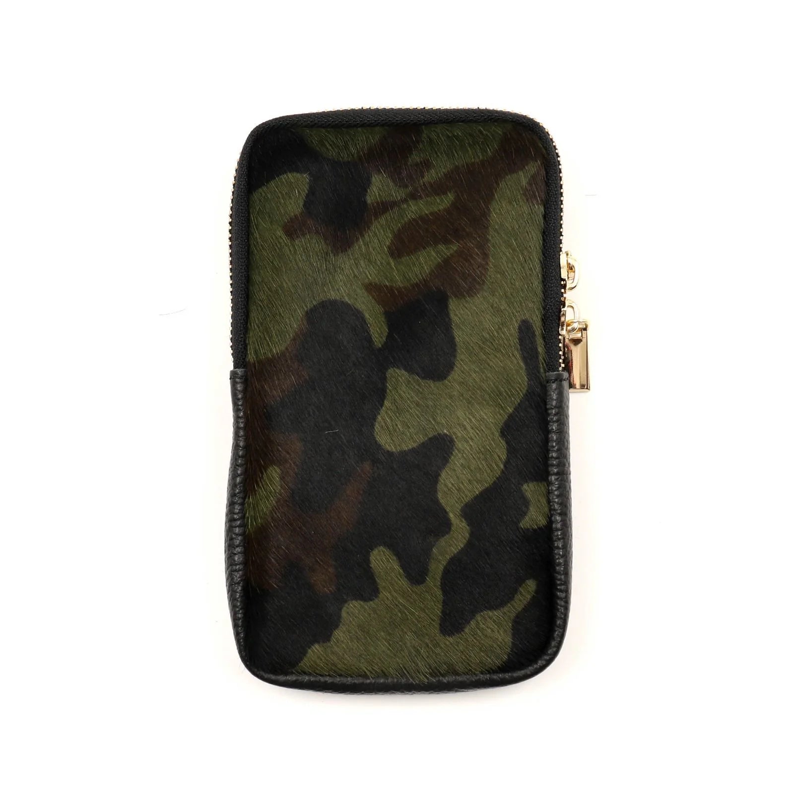 BZNA Bag Mobile Grün Handy Umhängetasche aus Leder Felltasche mit Reißverschluss - B Z N A