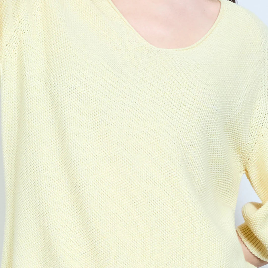 BZNA Berlin weich drapiertes Strickoberteil mit V-Ausschnitt oneSize - B Z N A