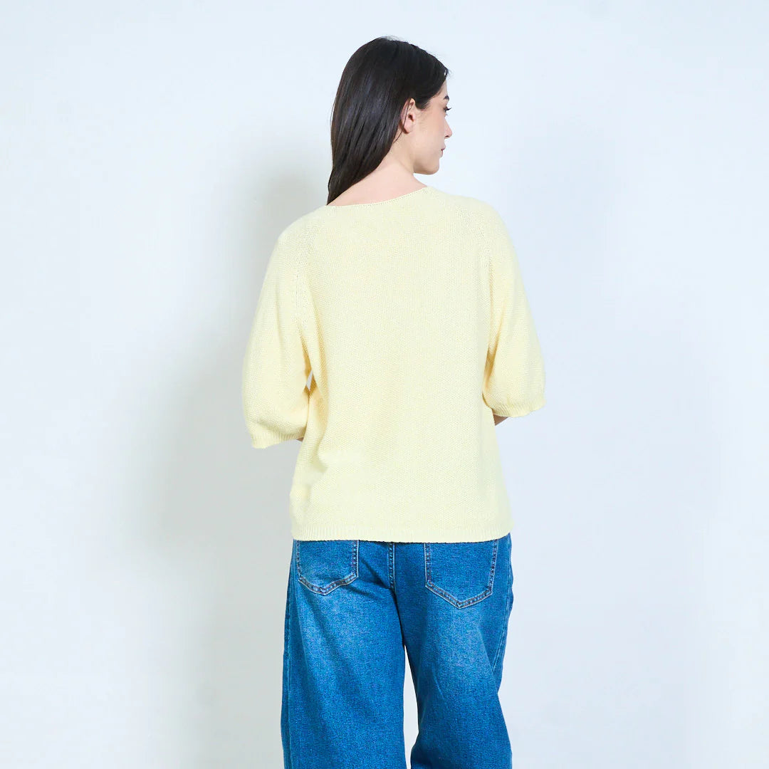 BZNA Berlin weich drapiertes Strickoberteil mit V-Ausschnitt oneSize - B Z N A