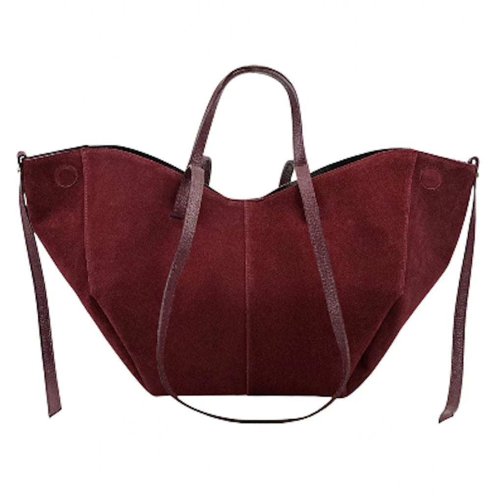 BZNA Bag Fonda Bordeaux Wildleder Italy Damen Shopper Handtasche Schultertasche Tasche
