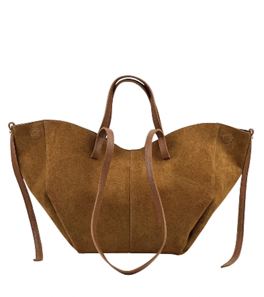 BZNA Bag Fonda Cognac Wildleder Italy Damen Shopper Handtasche Schultertasche Tasche