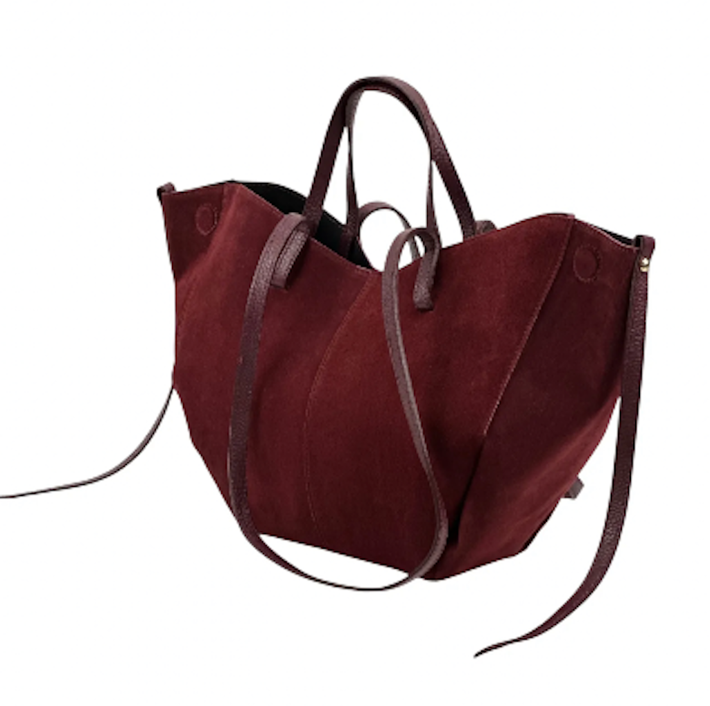 BZNA Bag Fonda Bordeaux Wildleder Italy Damen Shopper Handtasche Schultertasche Tasche