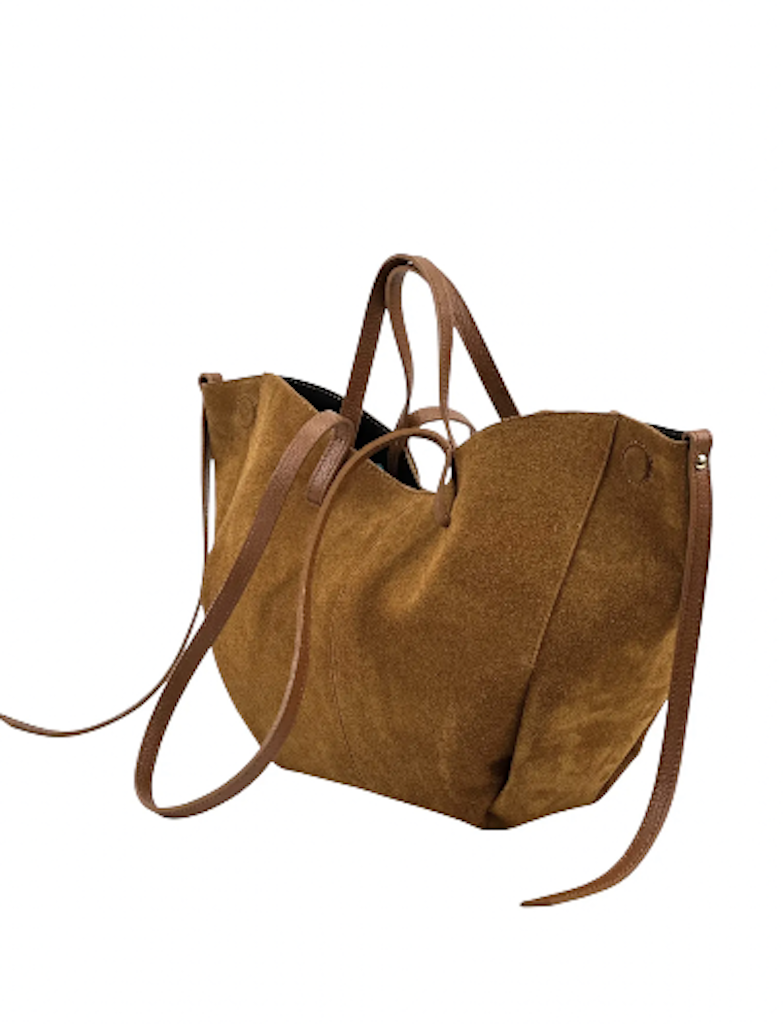 BZNA Bag Fonda Cognac Wildleder Italy Damen Shopper Handtasche Schultertasche Tasche