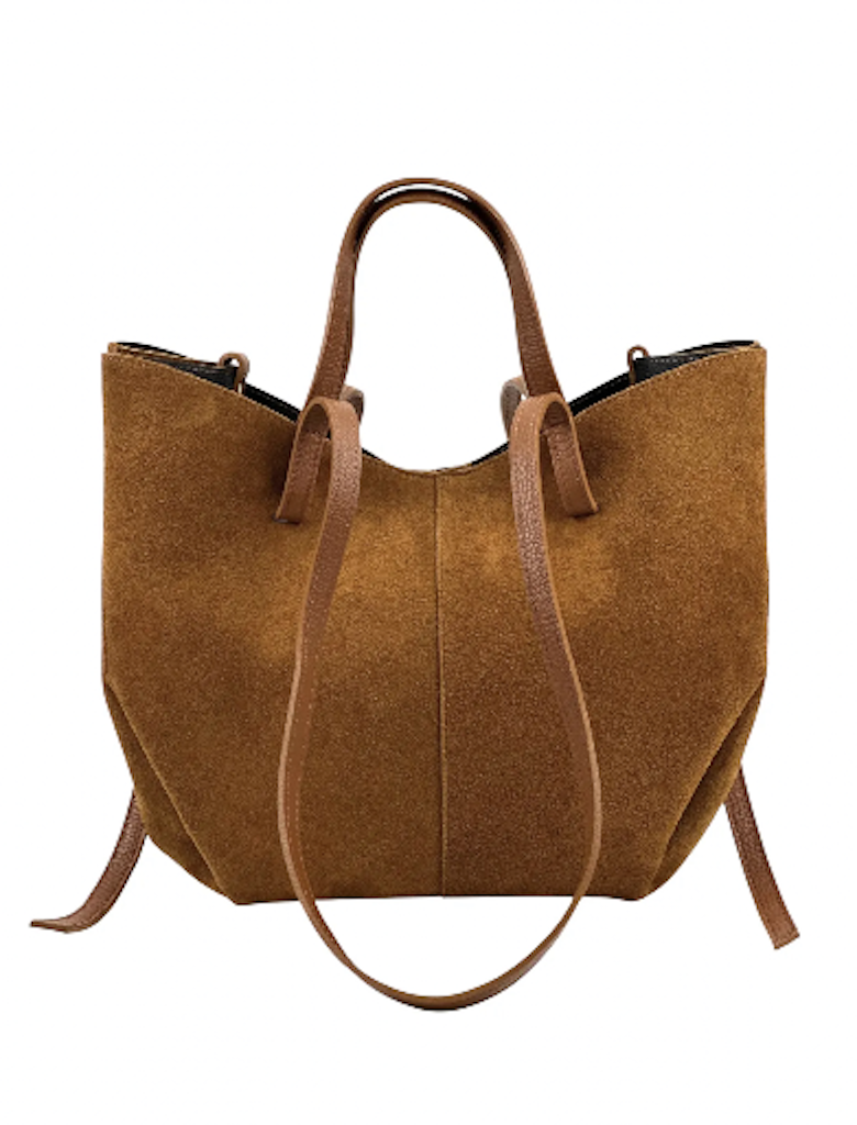 BZNA Bag Fonda Cognac Wildleder Italy Damen Shopper Handtasche Schultertasche Tasche