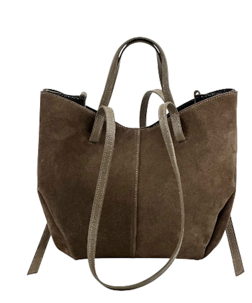 BZNA Bag Fonda Taupe Wildleder Italy Damen Shopper Handtasche Schultertasche Tasche