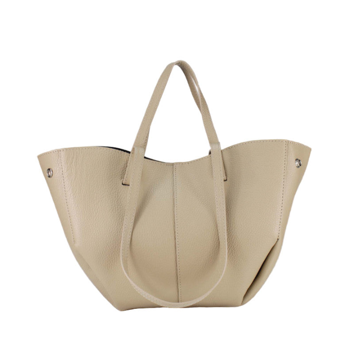 BZNA Bag Melina Taupe Leder Italy Damen Shopper Handtasche Schultertasche Tasche