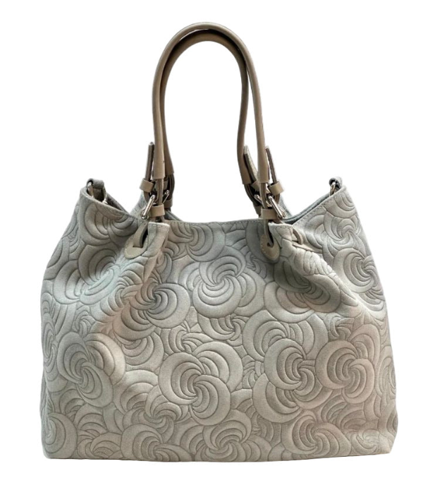BZNA Bag Amia Grigio geprägt Leder Italy Damen Shopper Handtasche Schultertasche Tasche