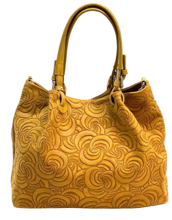 BZNA Bag Amia Senape geprägt Leder Italy Damen Shopper Handtasche Schultertasche Tasche
