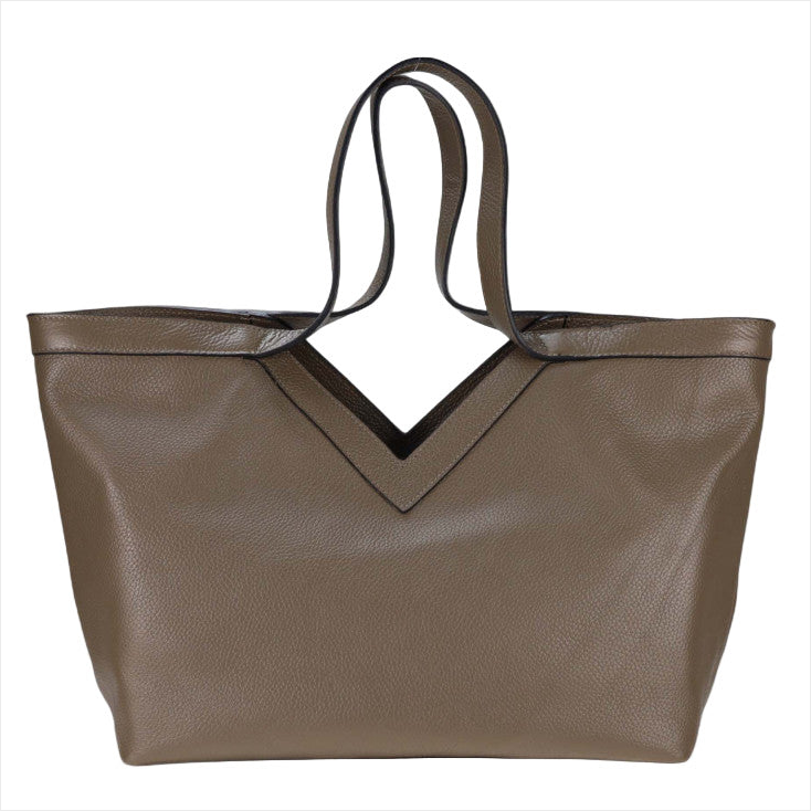 BZNA Bag Tuana Taupe Leder Italy Damen Handtasche Schultertasche Tasche