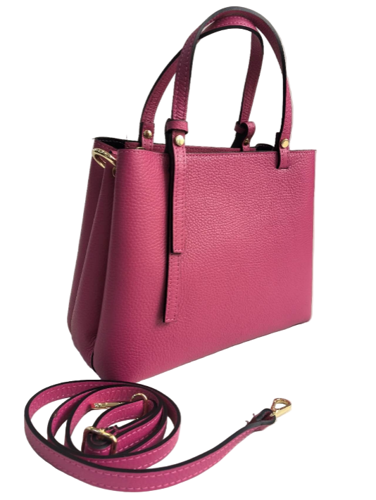 BZNA Bag Latona Fuxia Leder Italy Damen Handtasche Schultertasche Tasche - B Z N A