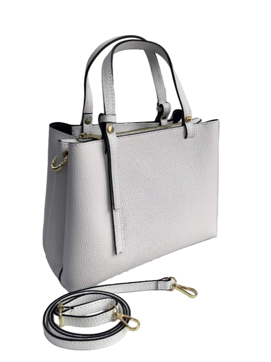 BZNA Bag Latona White Leder Italy Damen Handtasche Schultertasche Tasche - B Z N A