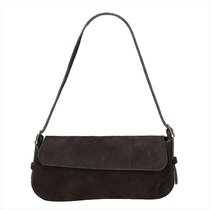 BZNA Bag Elli Moro Wildleder Leder Italy Damen Clutch Handtasche Schultertasche