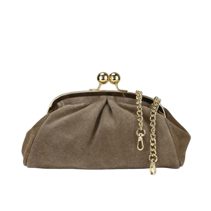 BZNA Bag Merle Verde Wildleder Leder Italy Damen Clutch Handtasche Schultertasche - B Z N A