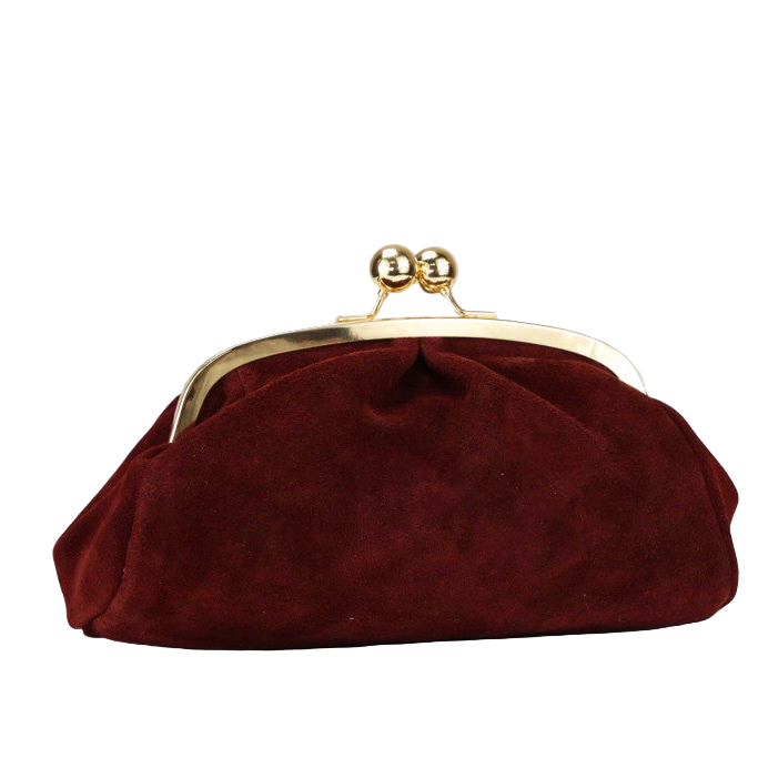 BZNA Bag Merle Bordeaux Wildleder Leder Italy Damen Clutch Handtasche Schultertasche