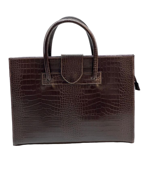 BZNA Bag Missi Kroko Testa di Moro Leder Italy Damen Business Aktentasche Schultertasche Tasche