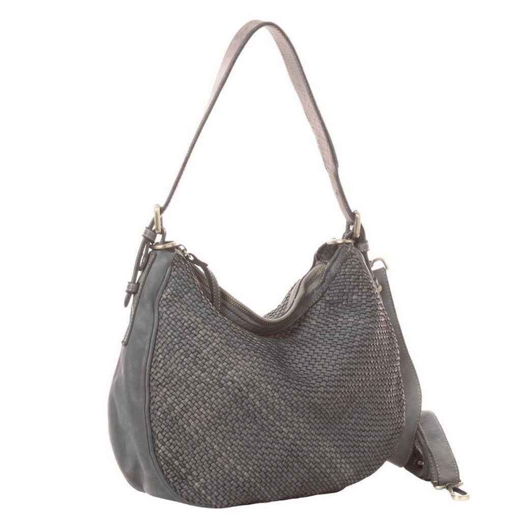 BZNA Bag Anja Grau Italy Designer Beutel Umhängetasche Damen Handtasche Leder