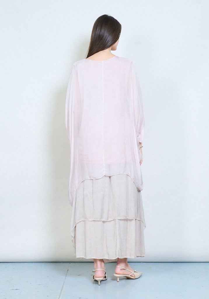 BZNA transparente Tunika Seidentunika Bestickte Seidenchiffonbluse oneSize