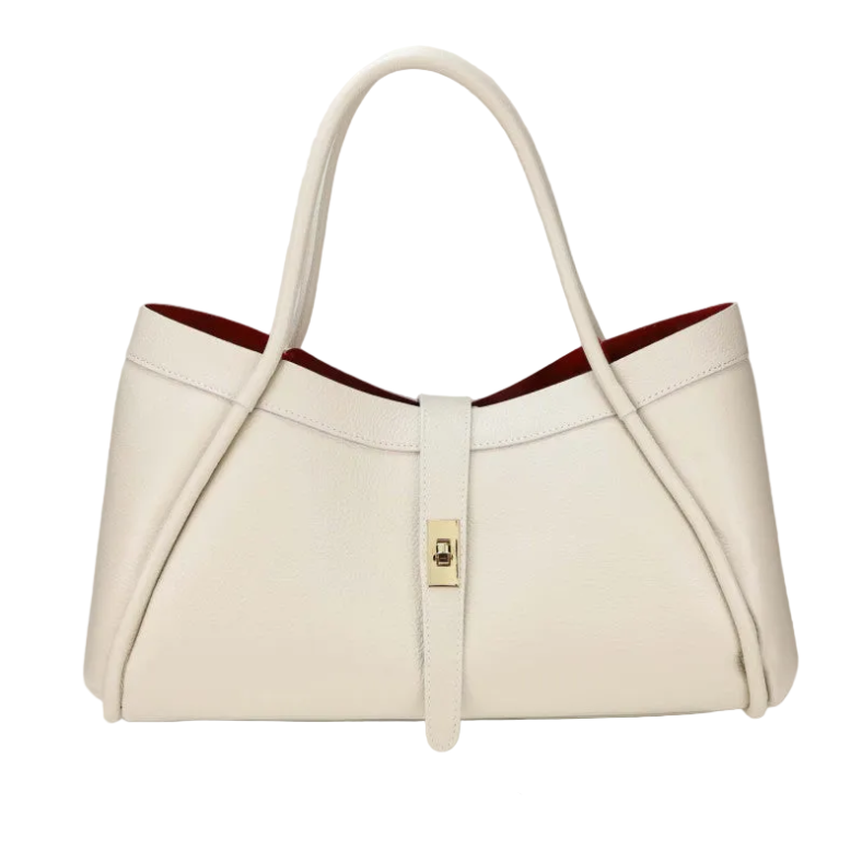 BZNA Bag Funny Beige Leder Italy Damen Handtasche Schultertasche Tasche