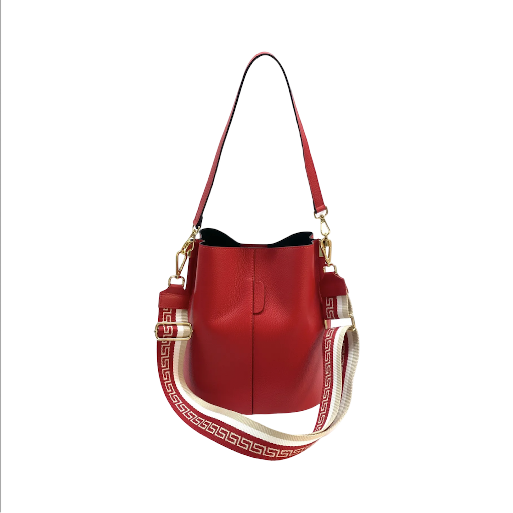 BZNA Bag Shirinia Rot Leder Italy Damen Handtasche Schultertasche Tasche