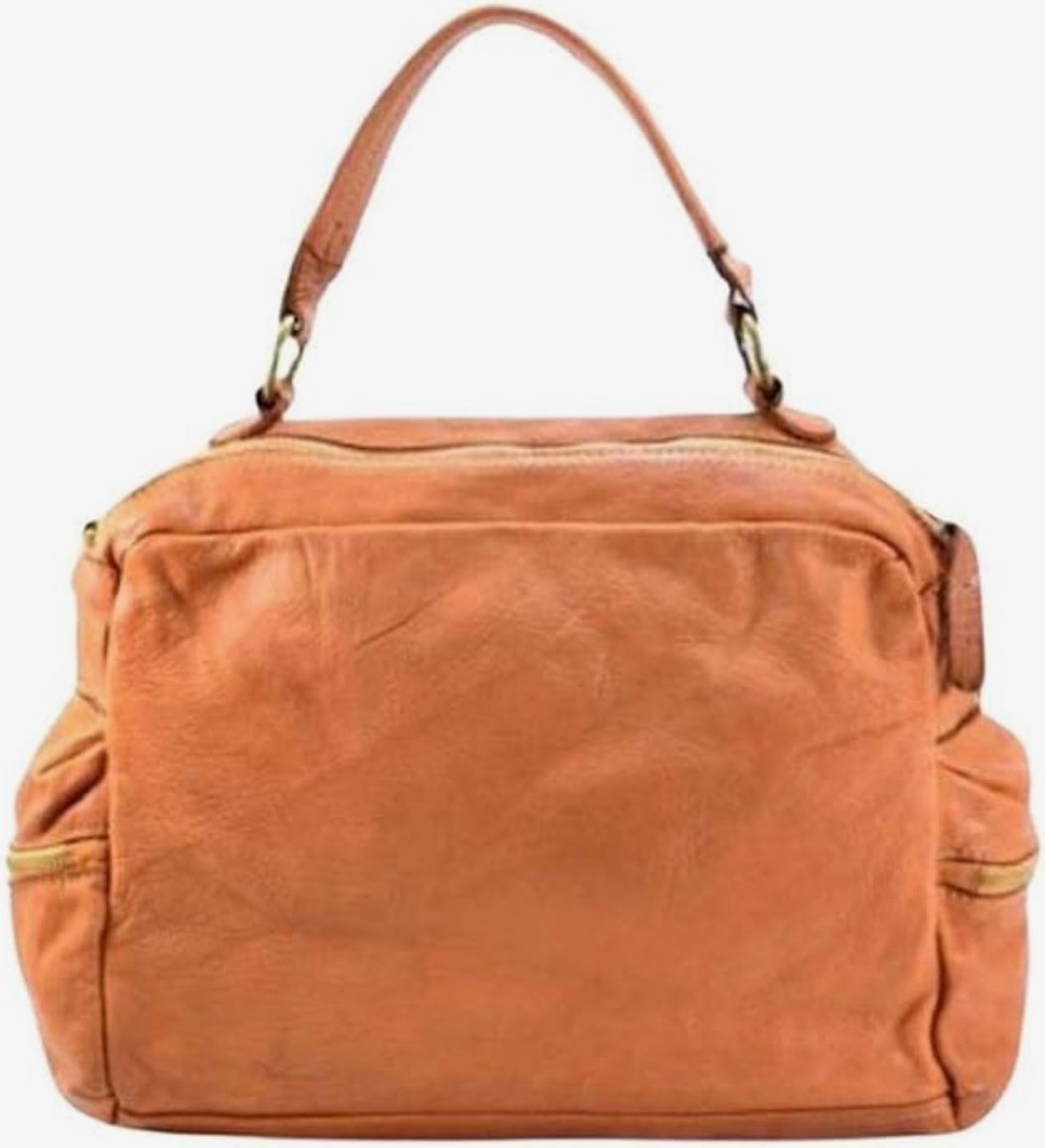BZNA Bag Marie cognac Italy Designer Damen Handtasche Schultertasche Tasche Leder Shopper Neu - B Z N A