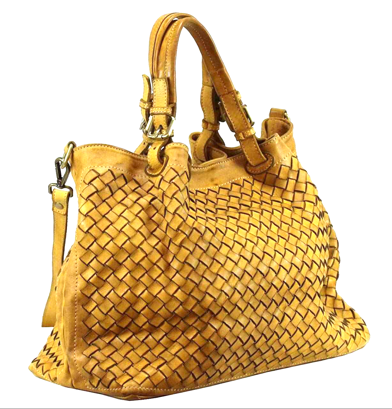 BZNA Bag Rene gelb giallo Italy Designer geflochten Damen Handtasche Schultertasche Tasche Schafsleder Shopper Neu - B Z N A