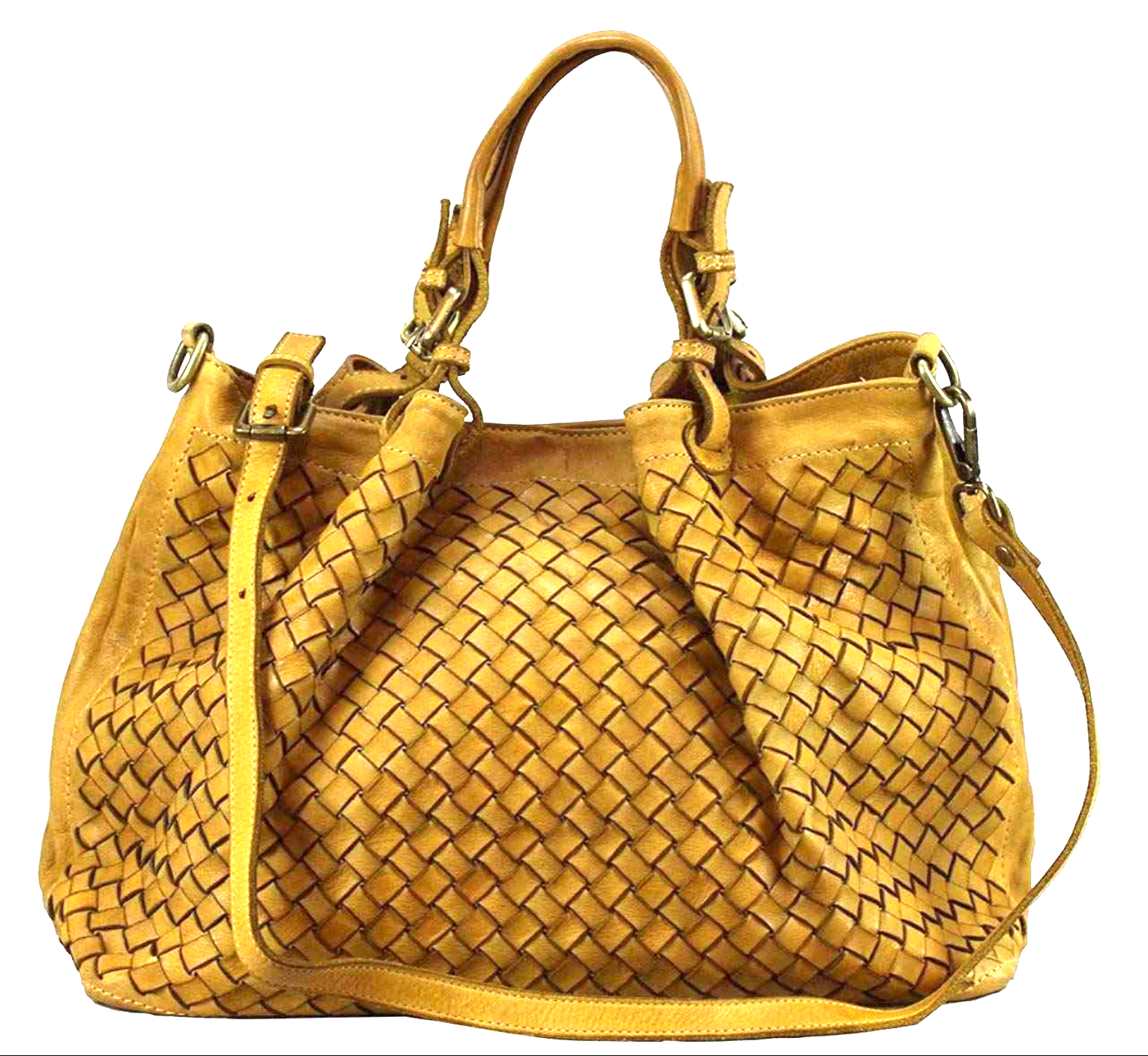 BZNA Bag Rene gelb giallo Italy Designer geflochten Damen Handtasche Schultertasche Tasche Schafsleder Shopper Neu - B Z N A
