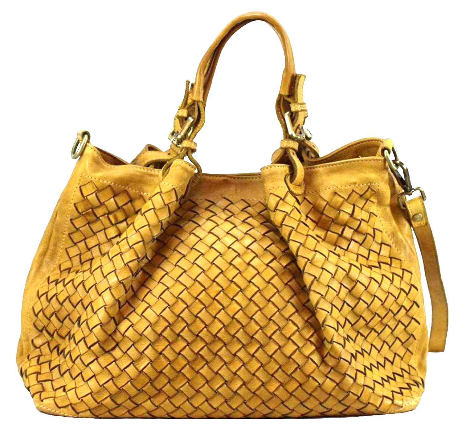BZNA Bag Rene gelb giallo Italy Designer geflochten Damen Handtasche Schultertasche Tasche Schafsleder Shopper Neu - B Z N A