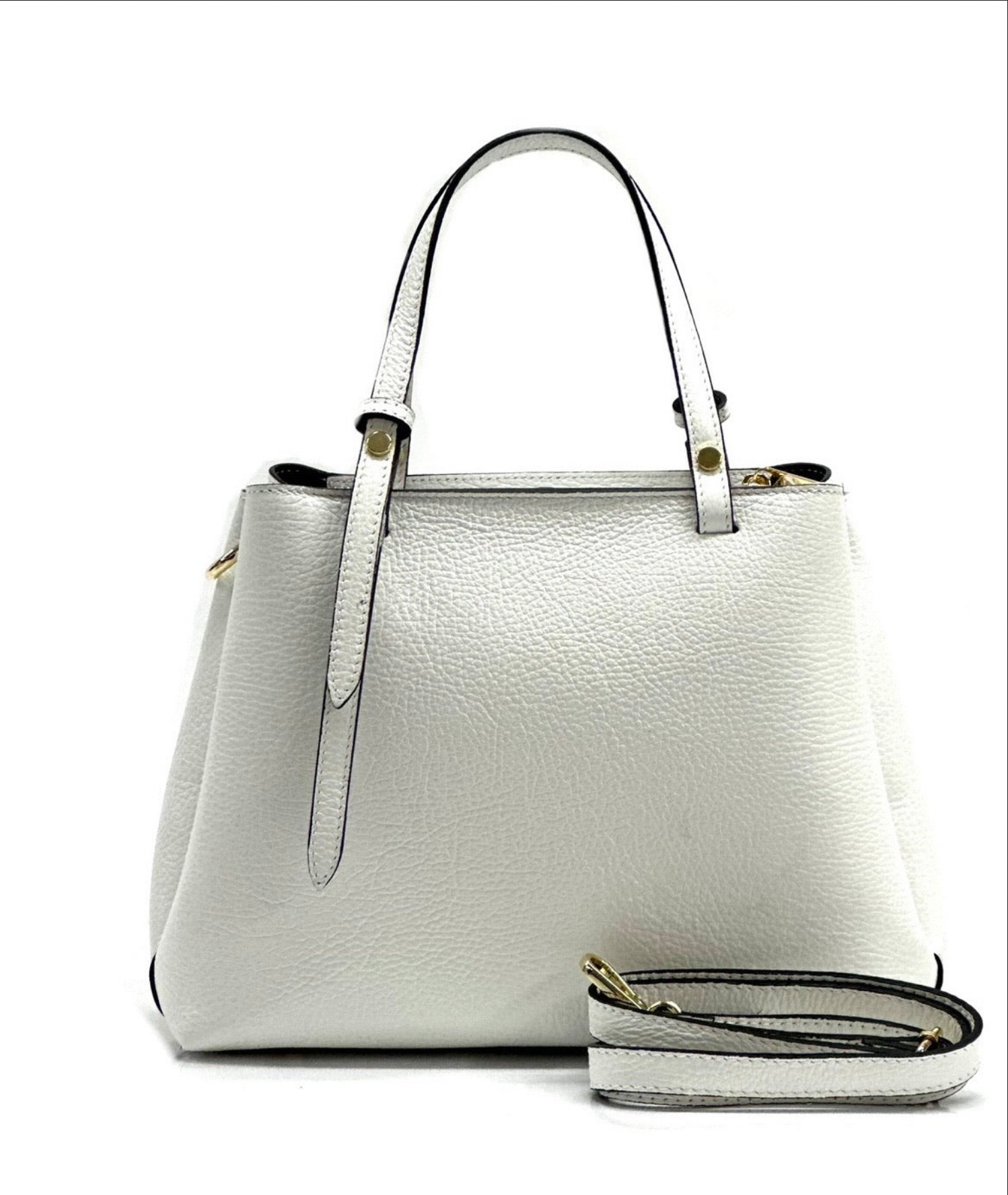 BZNA Bag Latona White Leder Italy Damen Handtasche Schultertasche Tasche - B Z N A