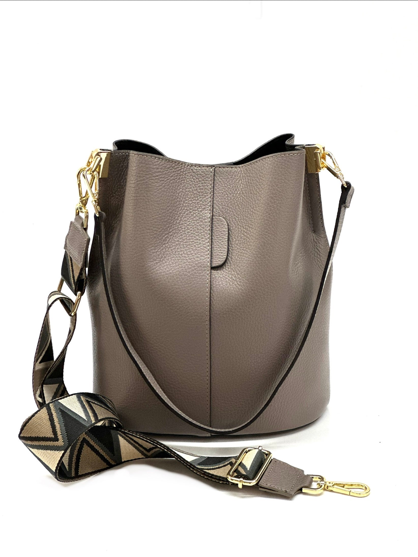 BZNA Bag Shirinia Rauchgrau Leder Italy Damen Handtasche Schultertasche Tasche - B Z N A