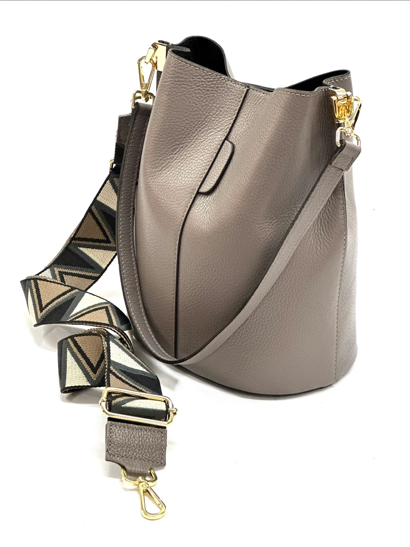 BZNA Bag Shirinia Rauchgrau Leder Italy Damen Handtasche Schultertasche Tasche - B Z N A