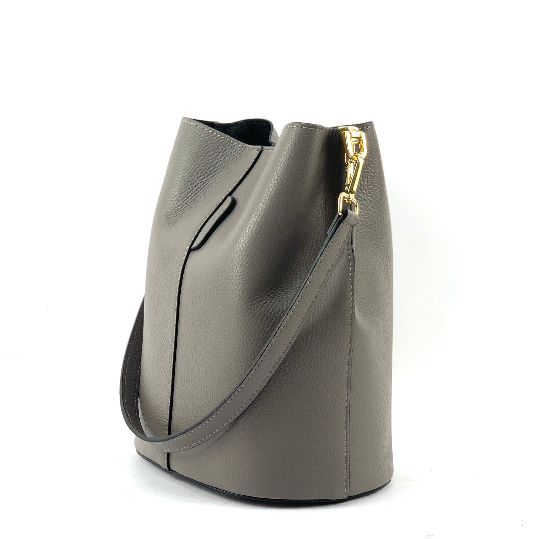 BZNA Bag Shirinia Rauchgrau Leder Italy Damen Handtasche Schultertasche Tasche - B Z N A