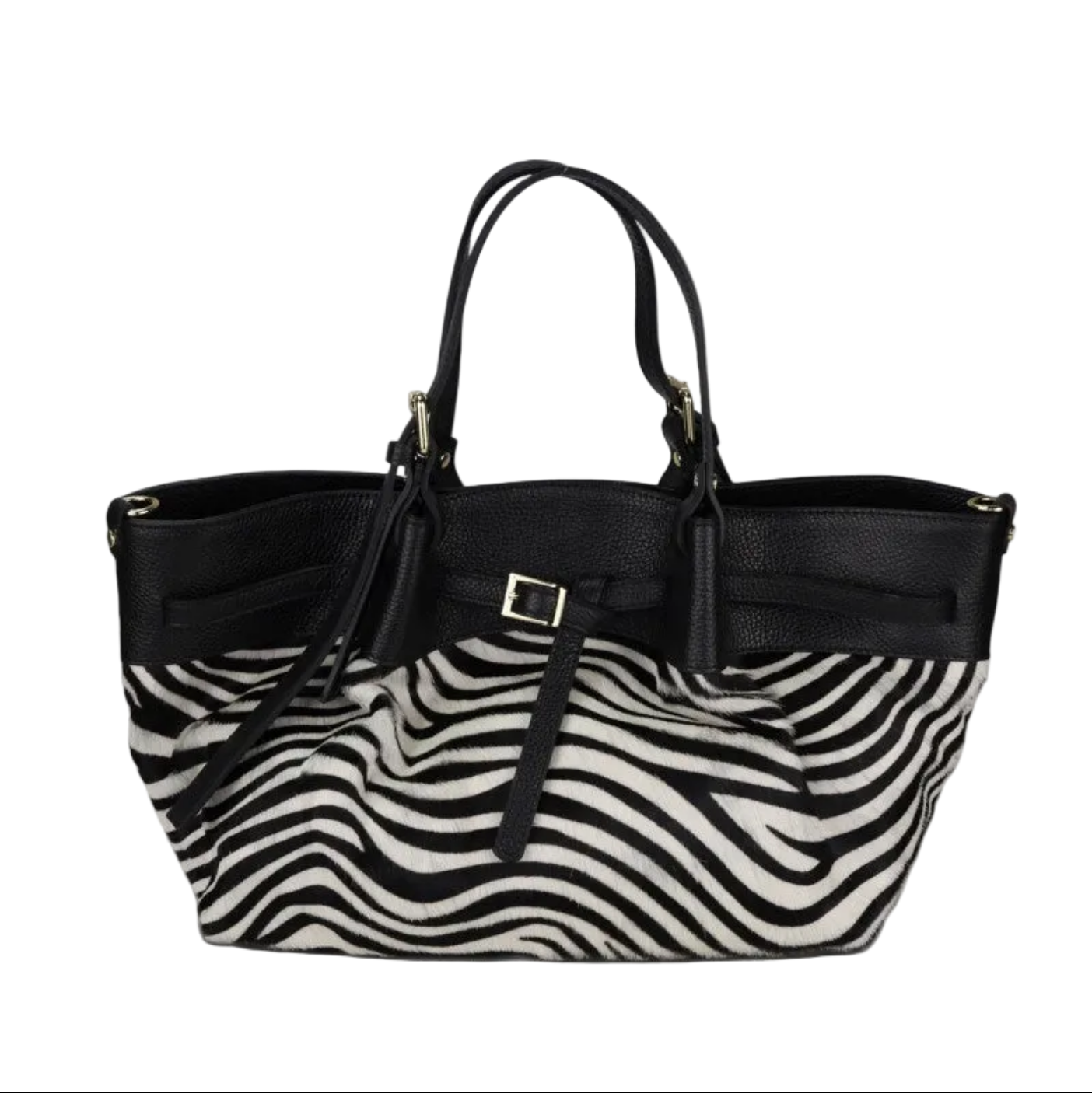 BZNA Bag BO6290 Zebra Cavalino Echtfell Italy Damen Shopper Handtasche Schultertasche Tasche - B Z N A