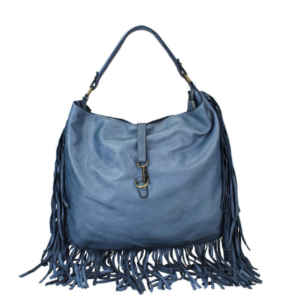 BZNA Bag Napoli blau Italy Designer Damen Handtasche Ledertasche Schultertasche Tasche Leder Shopper Neu - B Z N A