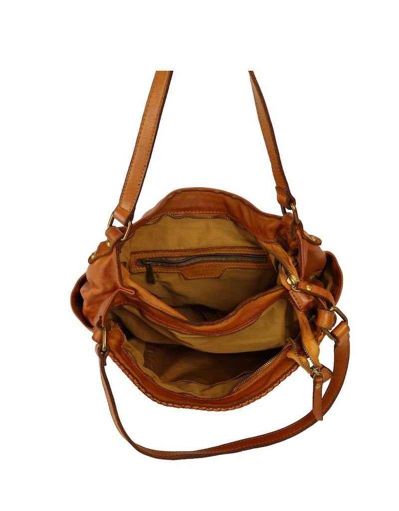 BZNA Bag Yuna Cognac Italy Designer Damen Handtasche Schultertasche Tasche