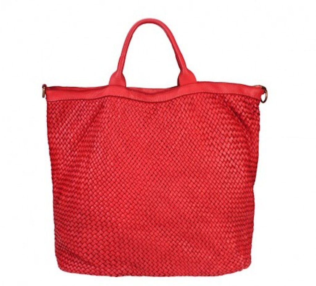 BZNA Bag Roma rot Italy langer abnehmbarer Schultergurt Designer Damen Handtasche Schultertasche Tasche Leder Shopper Neu